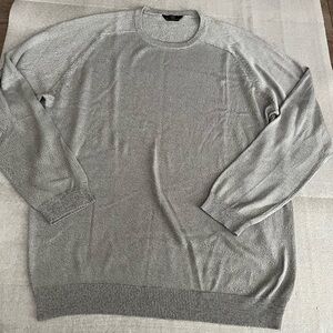 [XL]St Michael Mark & Spencer Men's Gray Silk Crew Pullover Sweater NWOT